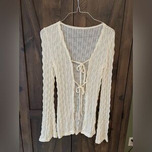 Women's Sheer Tie Up Cardigan